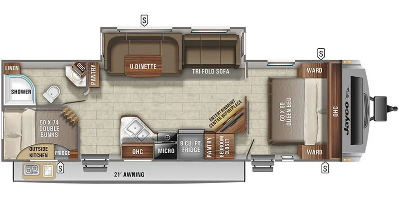 2021 Jayco White Hawk 29BH - Floor plan
