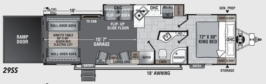 Forest River Work and Play 29SS floor plan