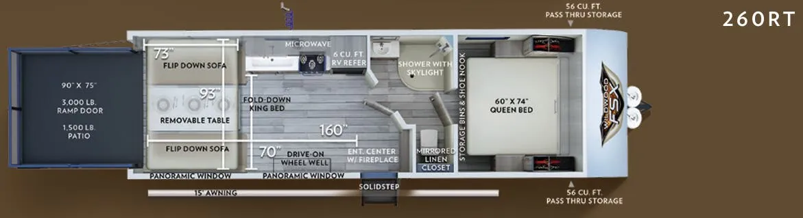 2019 Forest River Wildwood FSX 260RT floor plan