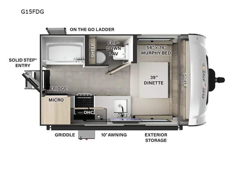 2025 Forest River Rockwood Geo Pro G15FDG - Floor plan