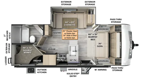 2024 Forest River Rockwood Mini Lite 2509S - Floor plan