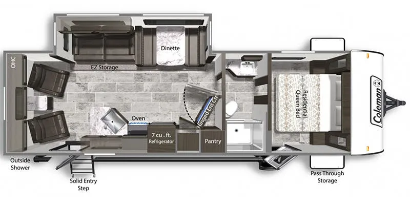 2020 Dutchmen Coleman Light 2715RL - Floor plan