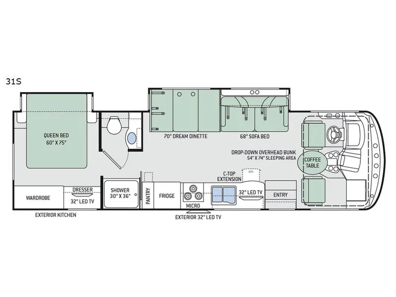 2018 Thor Motor Coach Hurricane 31S — Floor plan