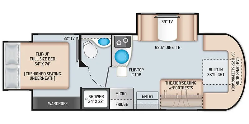 2023 Thor Motor Coach Tiburon 24RW - Floor plan