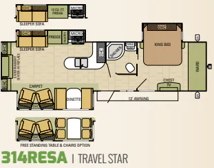 Starcraft Travel Star 314RESA floor plan