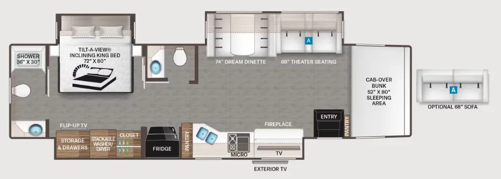Thor Motor Coach Inception HD 38DX floor plan