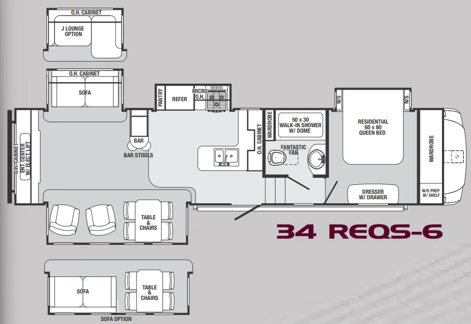 Forest River Sabre 34 REQS floor plan