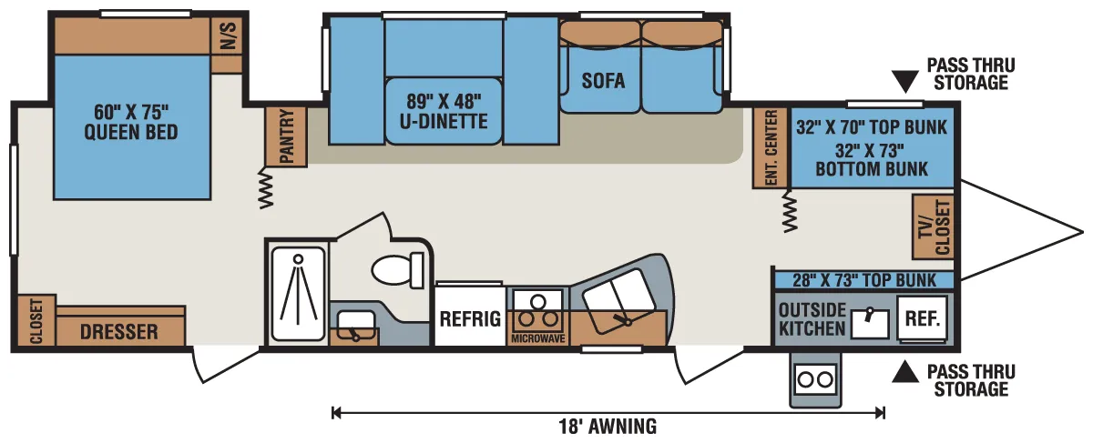 K-Z Sportsmen S330BHK floor plan