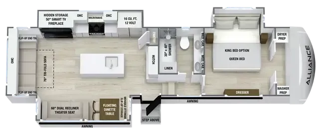 Alliance RV Avenue 34RLS floor plan