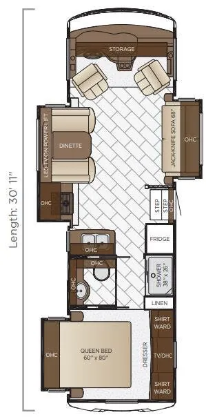 Newmar Bay Star 3009 floor plan
