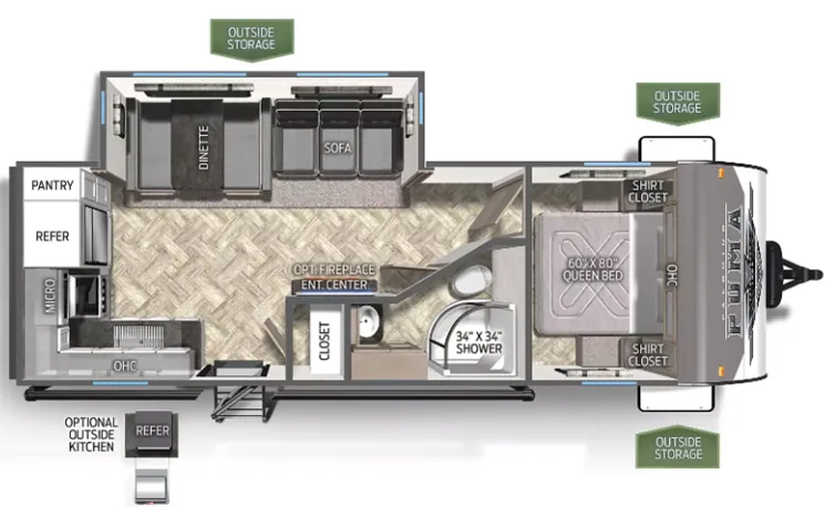 Palomino Puma 25RKQB floor plan