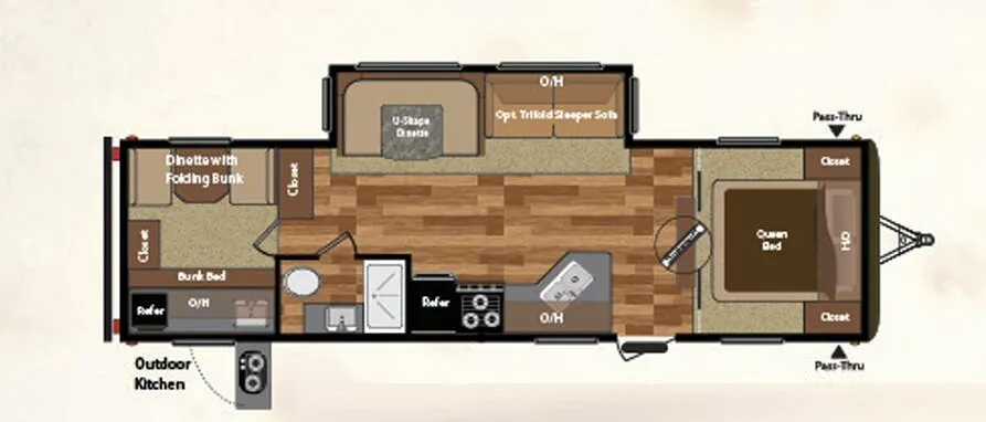 Keystone Hideout 29BKS floor plan