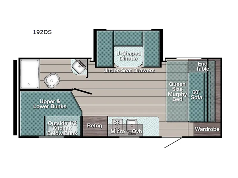 2026 Gulf Stream RV Ameri-Lite Super Lite 192DS - Floor plan