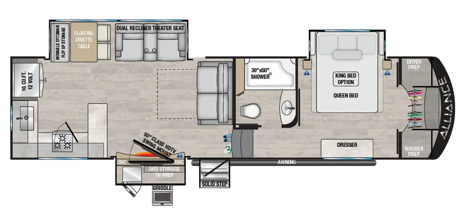 Alliance RV Avenue 33RKS floor plan