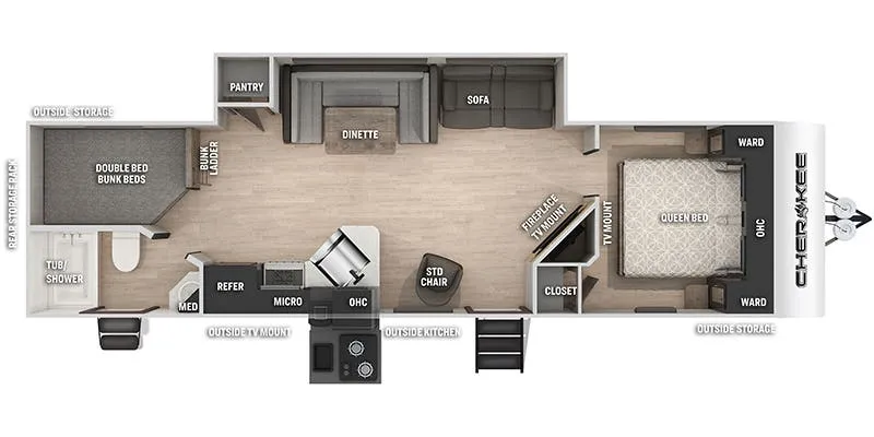 2020 Forest River Cherokee 284DBH - Floor plan