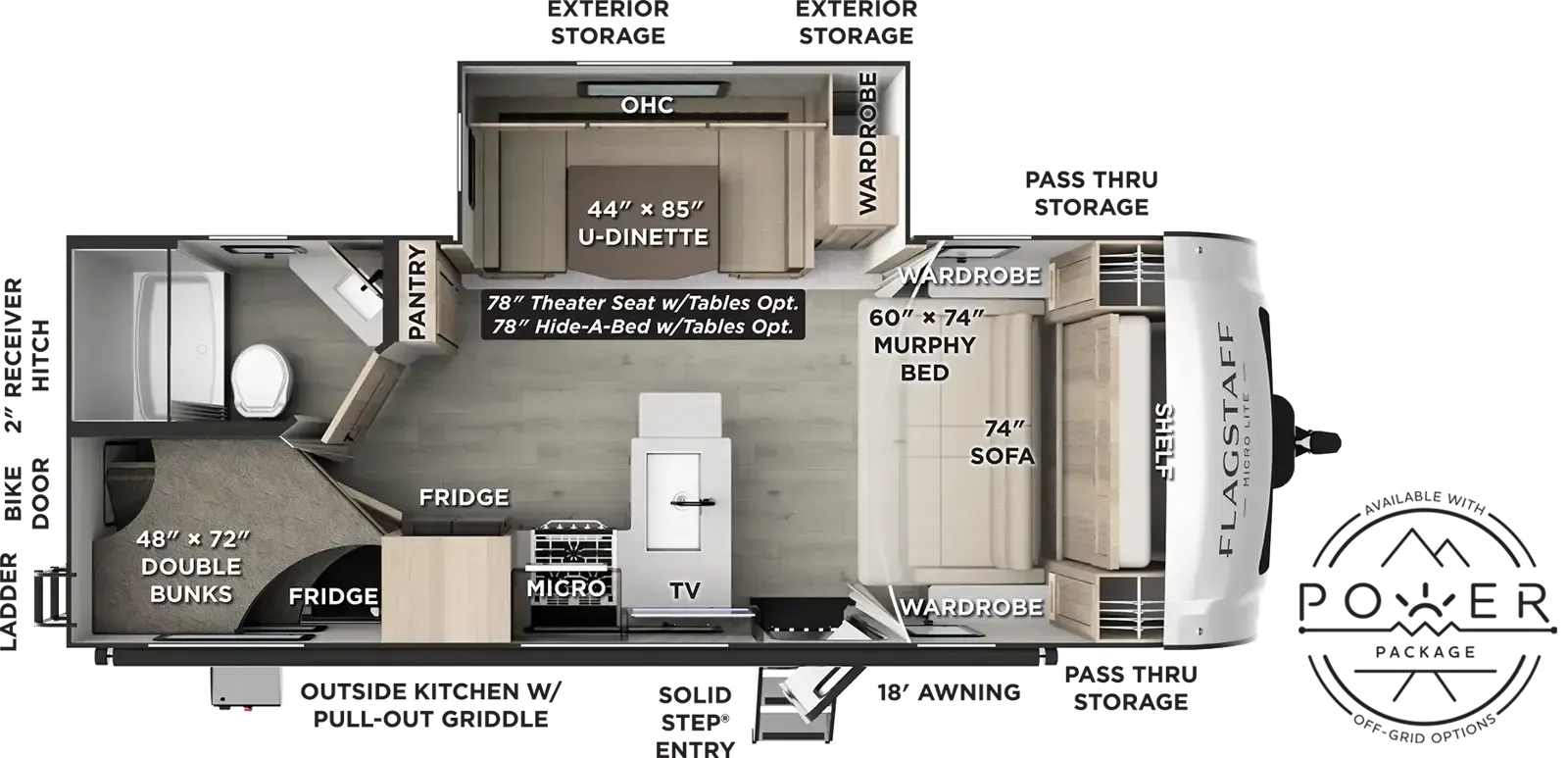 Forest River Flagstaff Micro Lite 25BRDS floor plan