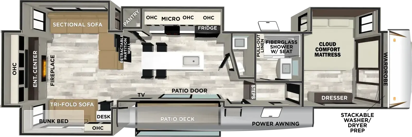 Forest River Sabre 38RVHUNTER floor plan