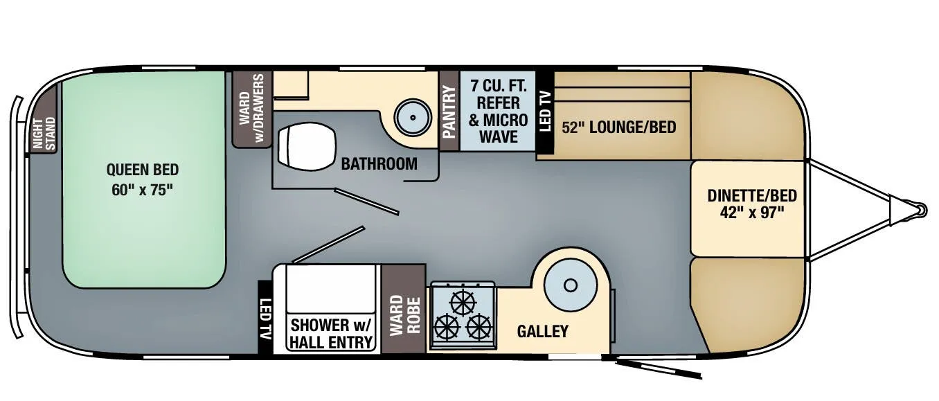 Airstream International 25 floor plan