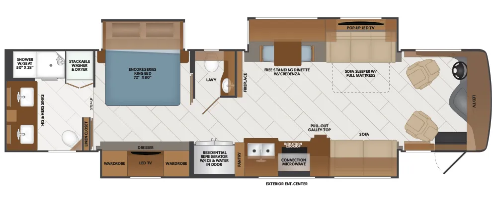 Fleetwood Discovery 38W floor plan