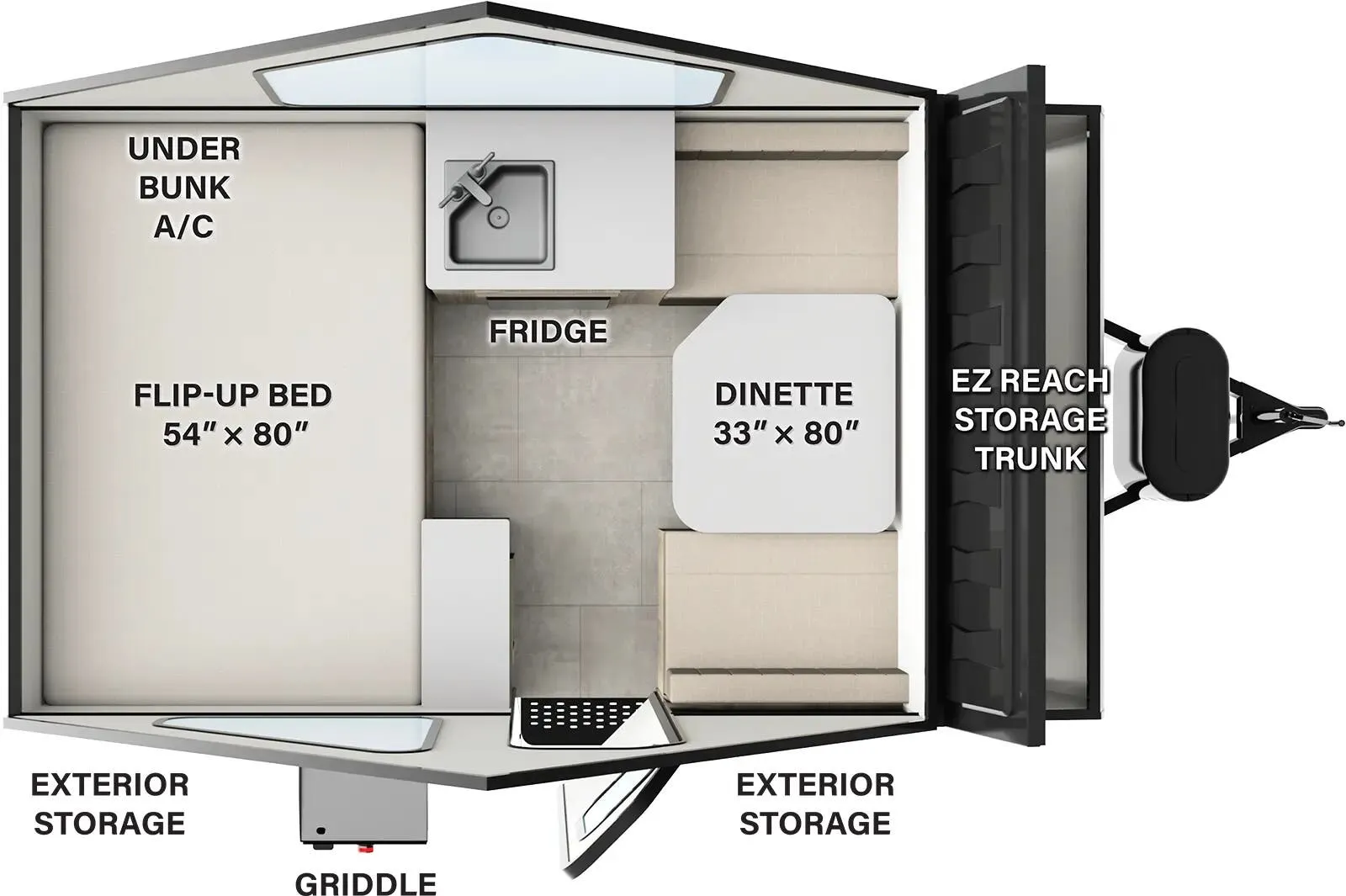 2025 Forest River Flagstaff Hard Side T10RB - Floor plan
