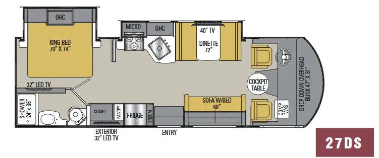 Coachmen Pursuit Precision 27DS floor plan