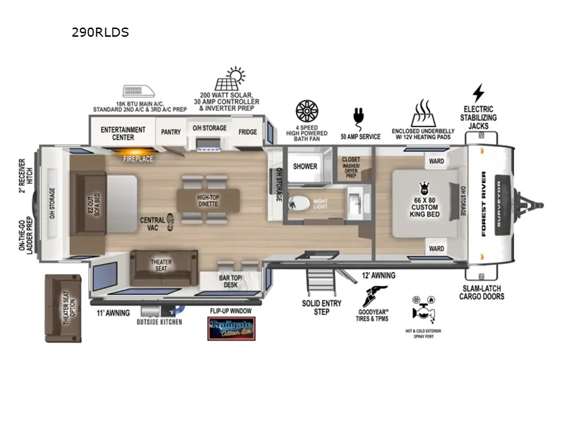 2026 Forest River Surveyor Legend 290RLDS floor plan