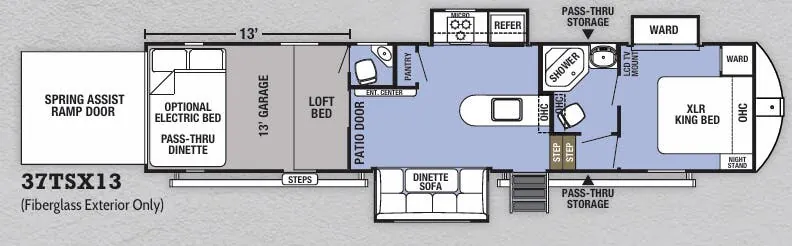 Forest River XLR Boost 37TSX13 floor plan
