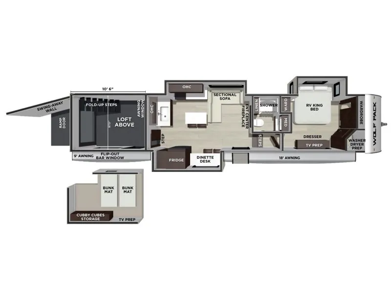 Forest River Cherokee Wolf Pack 348PACK10.5 floor plan