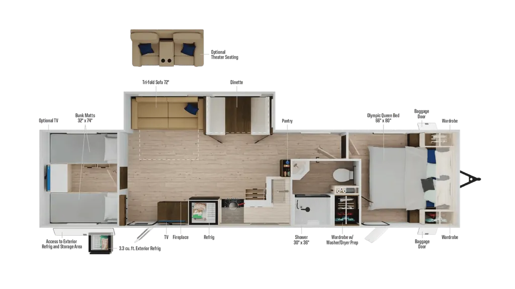 2026 Winnebago Access 32BR floor plan