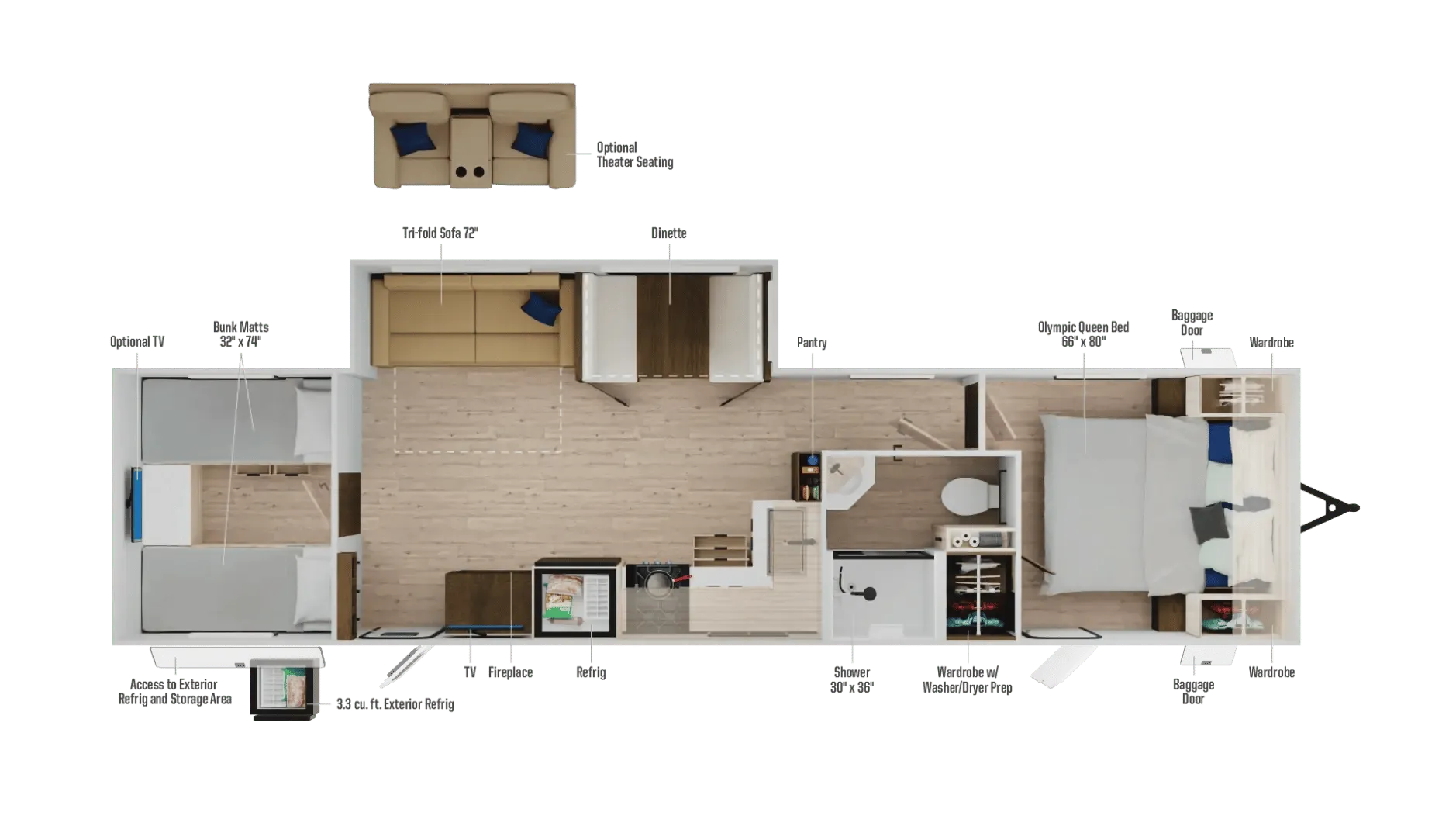 Winnebago Access 32BR floor plan