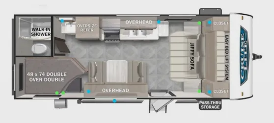 Forest River Salem Cruise Lite 19DBXL floor plan