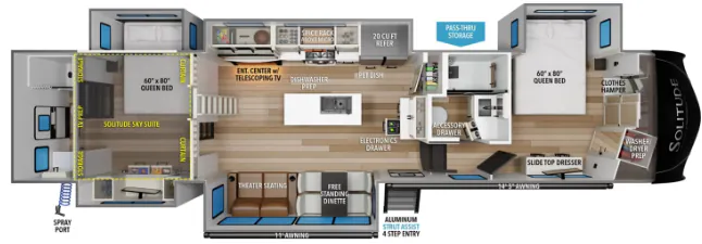Grand Design Solitude 391DL floor plan