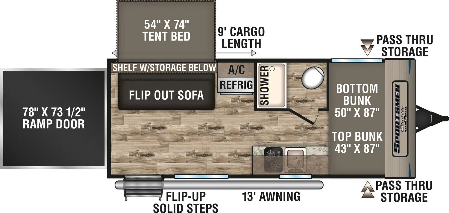 K-Z Sportsmen Classic 180THT floor plan