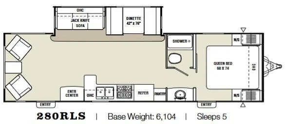 Coachmen Captiva Ultra Lite 280RLS floor plan