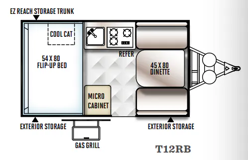 Forest River Flagstaff Hard Side T12RB floor plan