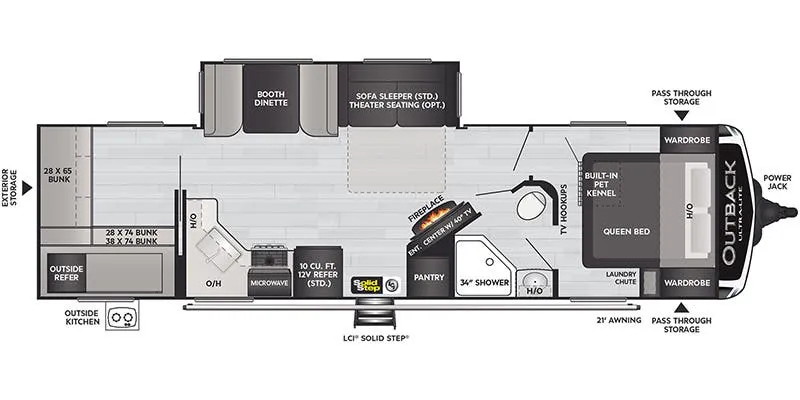 2023 Keystone Outback Ultra Lite 302UBH floor plan