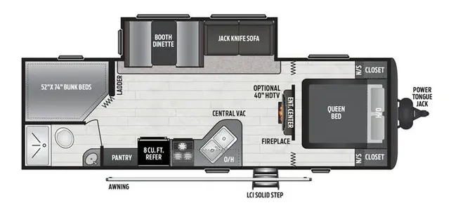 Keystone Hideout 26RLSWE floor plan