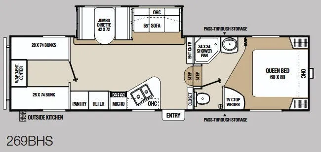 Coachmen Chaparral Lite 269BHS floor plan
