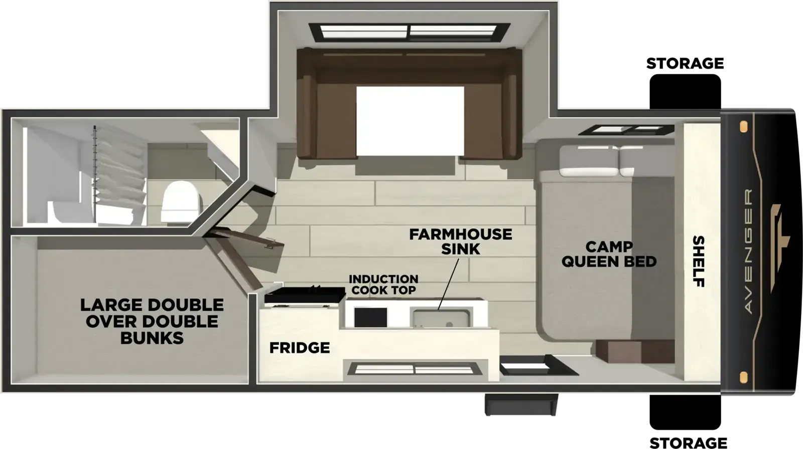 Forest River Avenger LT 18DBS floor plan