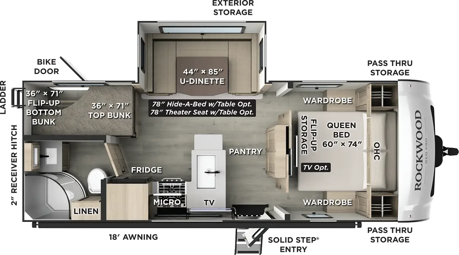 2026 Forest River Rockwood Mini Lite 2520BH - Floor plan