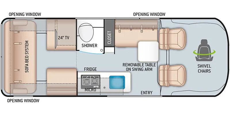 2023 Thor Motor Coach Sequence 20J - Floor plan