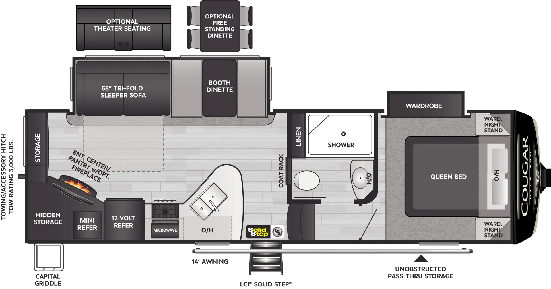 Keystone Cougar Half-Ton 25RES floor plan
