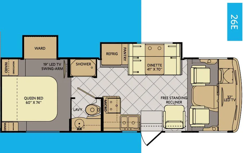 Fleetwood Flair 26E floor plan