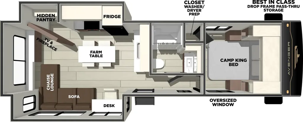 2026 Prime Time Avenger 27REI floor plan