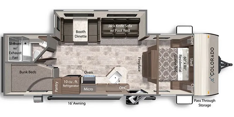 2024 Dutchmen Colorado 26BHC - Floor plan