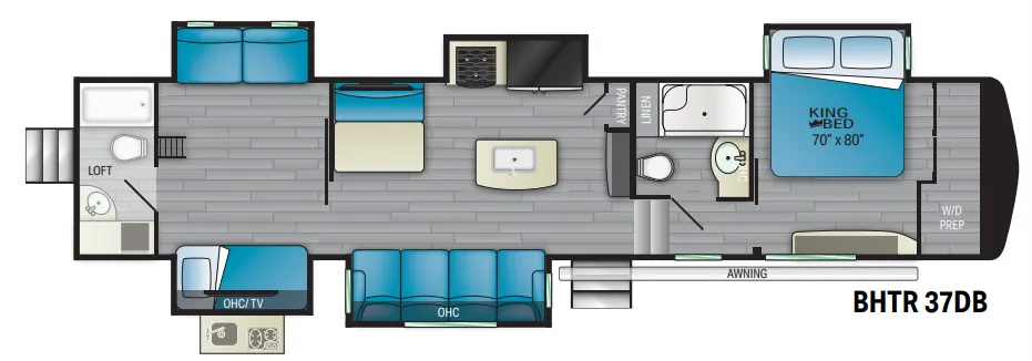 Heartland Bighorn Traveler 37DB floor plan