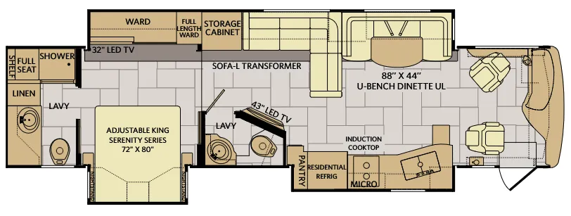 Fleetwood Discovery 38K floor plan