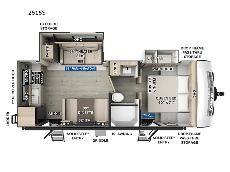 2026 Forest River Rockwood Mini Lite 2515S - Floor plan