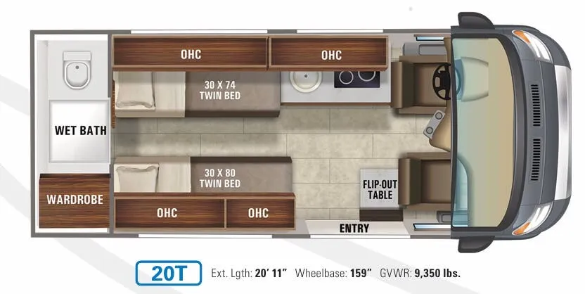 Jayco Swift 20T floor plan