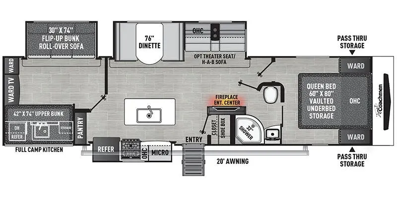 2025 Coachmen Freedom Express Ultra Lite 320BHDS - Floor plan